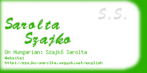 sarolta szajko business card